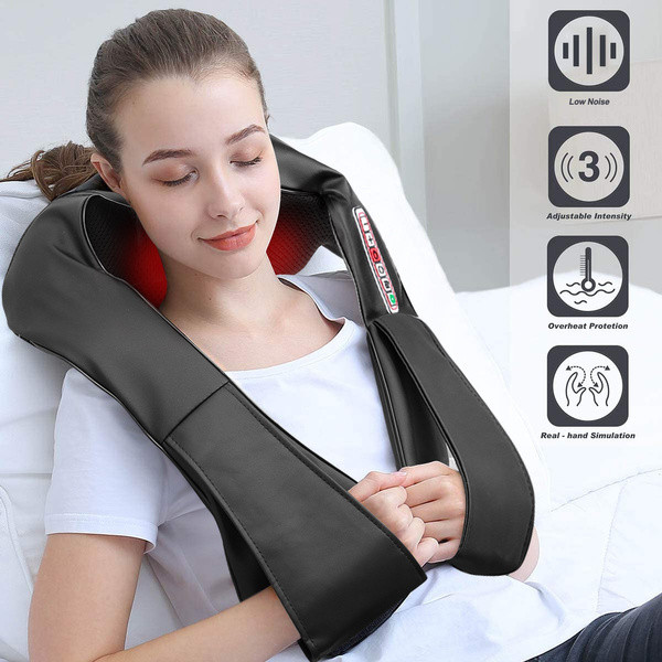 Neck Shoulder Massager Electric Heating Kneading Chawl Promote Blood Circulation Massage Therapy Machine