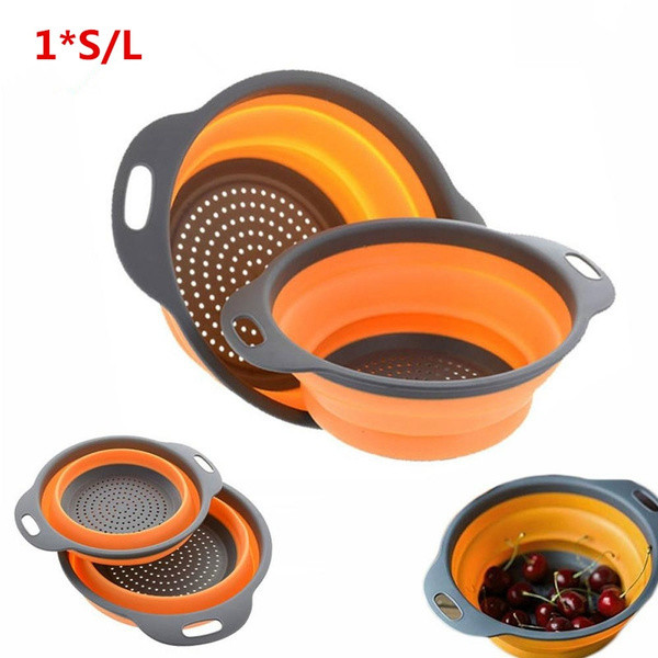 Collapsible Silicone Colander Fruit Vegetable Strainer