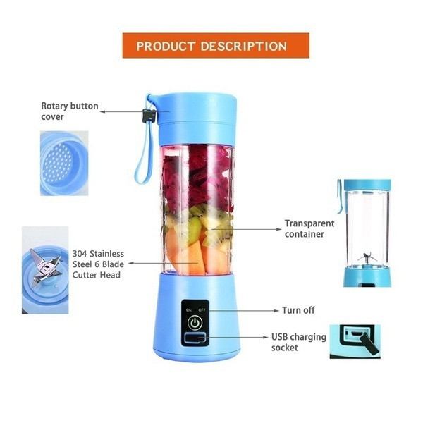 Fruit Juicer Mixer, Mini Portable Rechargeable