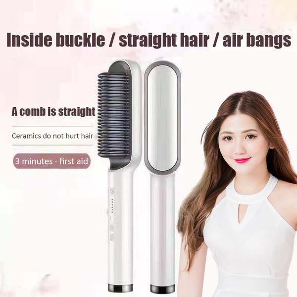 Professional Hair Straightener Brush Ceramic Electric Hair Straightener Beard Brush Fast Heating Curler Hair Straightener Comb Styler