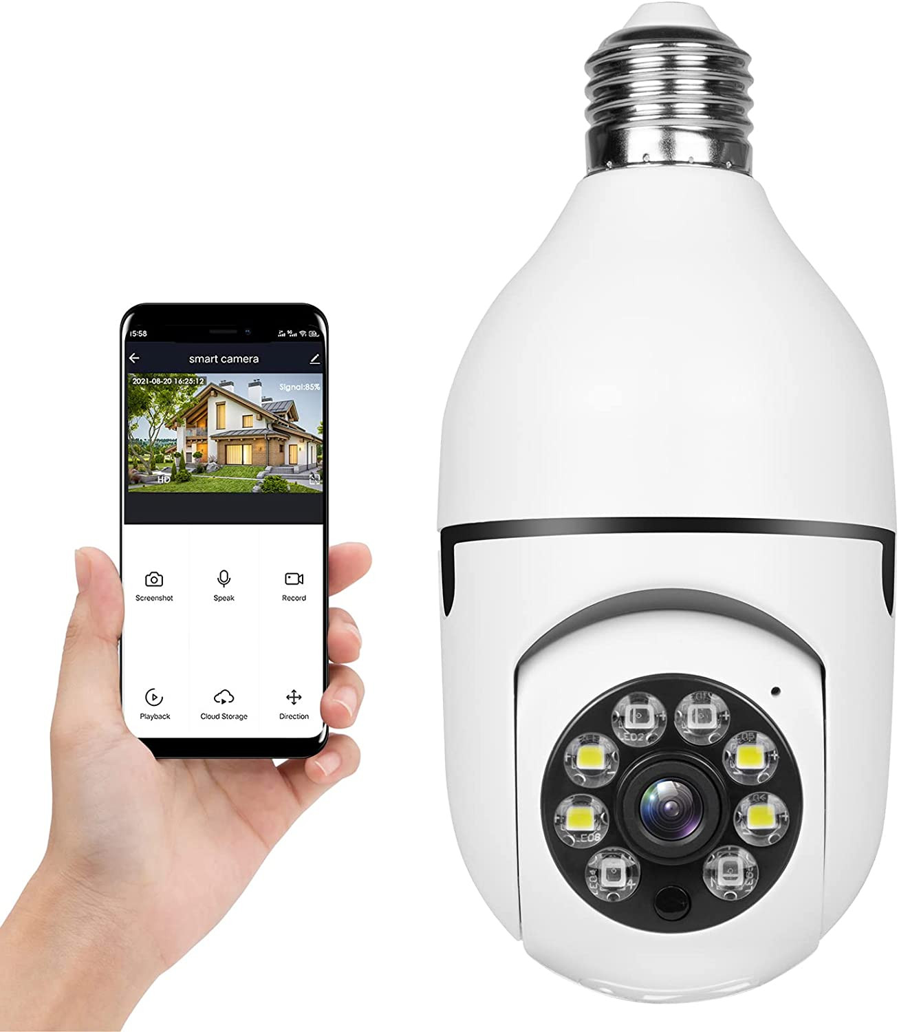 Light bulb Security Surveillance Wifi IP PTZ Camera