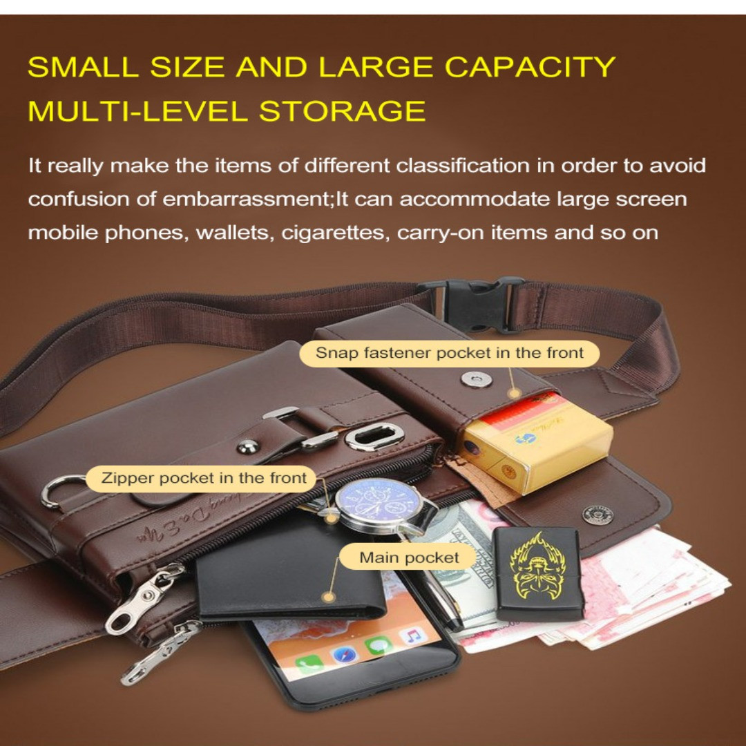 Men Leather Chest Bag